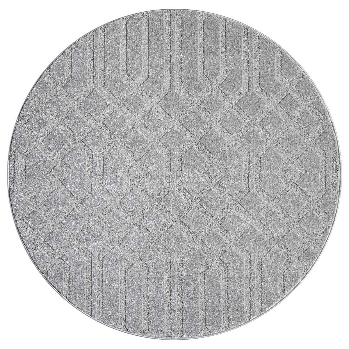 KURZFLOR-TEPPICH Flair 138 Grau 160x160 cm - Grau, Textil (160/160cm) - carpet city
