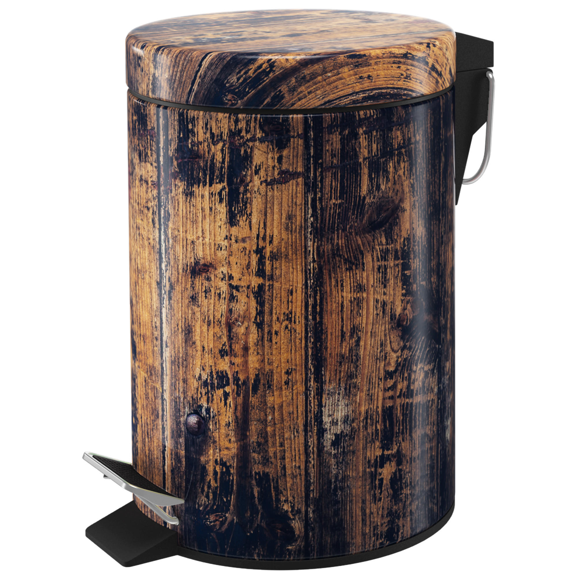 KOSMETIKEIMER Vintage - Schwarz/Braun, Kunststoff/Metall (17/25/25cm) - Sanilo