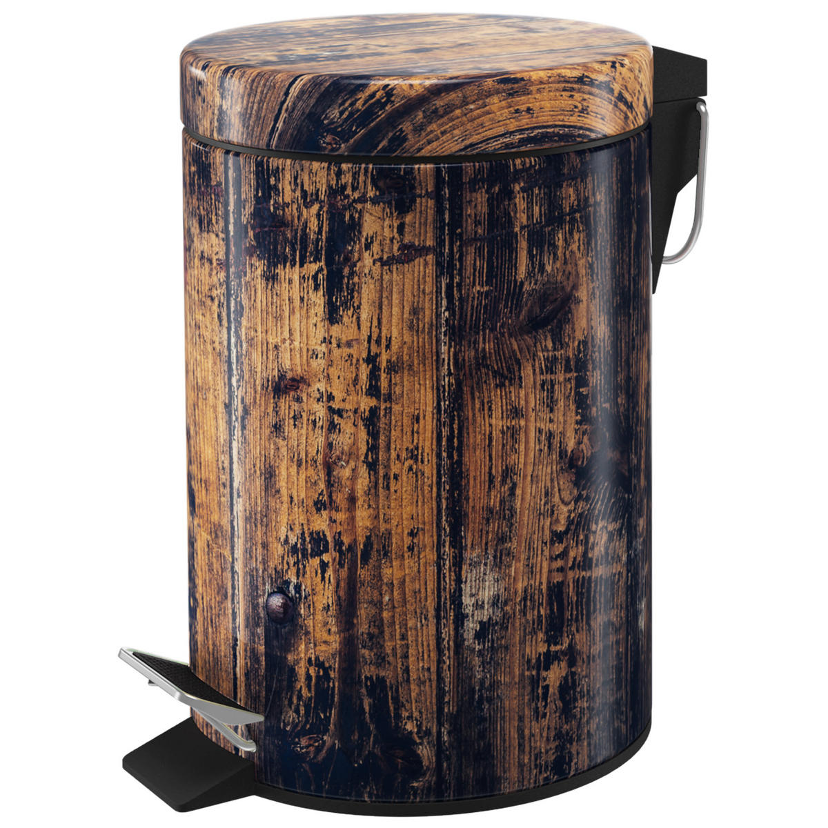 KOSMETIKEIMER Vintage - Schwarz/Braun, Kunststoff/Metall (17/25/25cm) - Sanilo