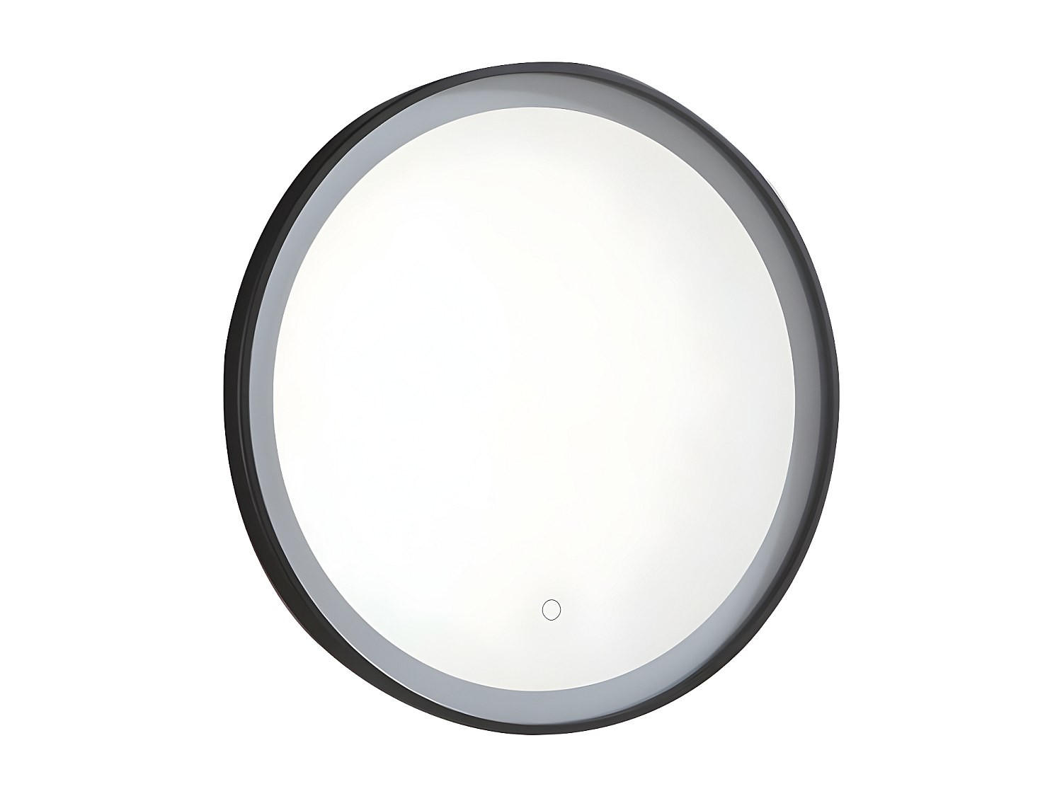 BADEZIMMERSPIEGEL rund mit LED-Beleuchtung - 60 x 60 cm - Schwarz - NUMEA - Schwarz, Glas (60/60/3.5cm) - Vente-Unique