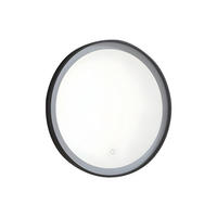 BADEZIMMERSPIEGEL rund mit LED-Beleuchtung - 60 x 60 cm - Schwarz - NUMEA - Schwarz, Glas (60/60/3.5cm) - Vente-Unique