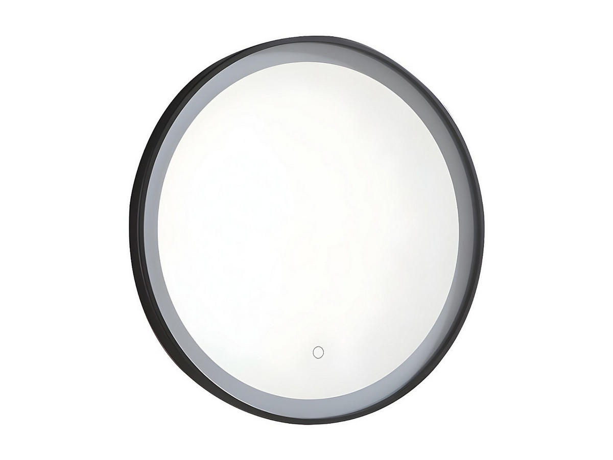 BADEZIMMERSPIEGEL rund mit LED-Beleuchtung - 60 x 60 cm - Schwarz - NUMEA - Schwarz, Glas (60/60/3.5cm) - Vente-Unique