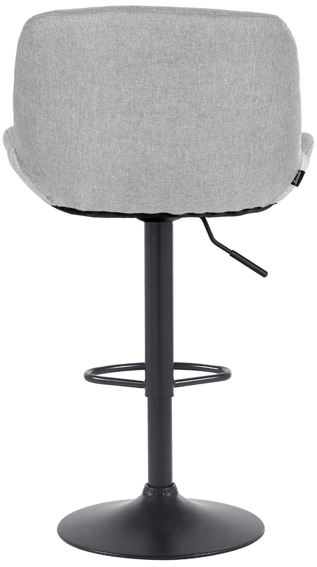 BARHOCKER Stoff hellgrau - Hellgrau/Schwarz, Textil/Metall (50/85/50cm) - CLP