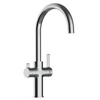 3-WEGE-KÜCHENARMATUR, Verchromt, 360° schwenkbar - Chromfarben, Metall (21.4/38.5/21.4cm) - VIZIO