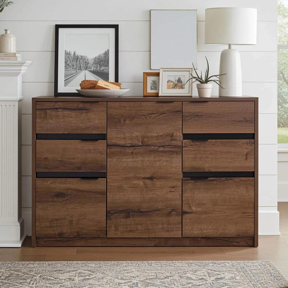 SIDEBOARD Martin 135 cm breite - Schwarz Hochglanz/Schwarz, Holzwerkstoff/Metall (135/90/40cm) - Ravio