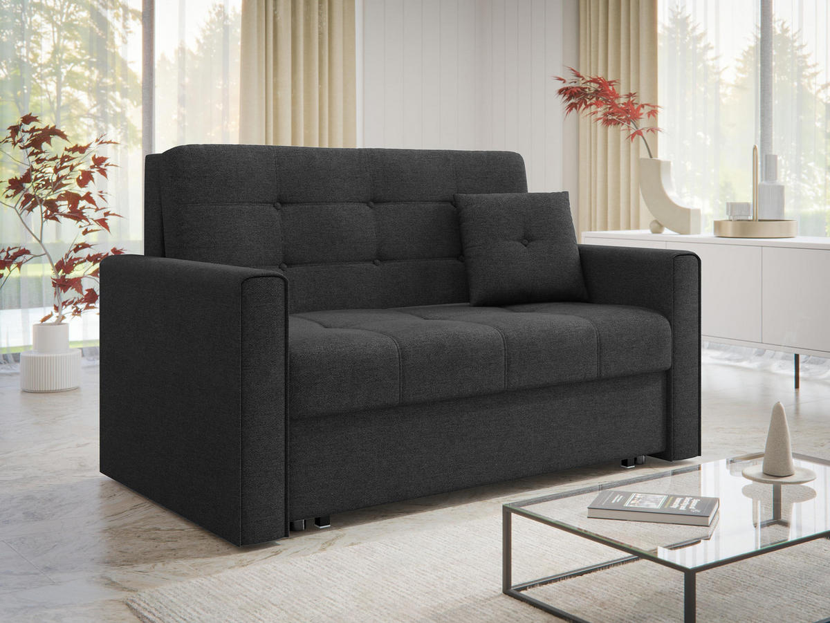 SCHLAFSOFA Viva Lux II - Anthrazit, Holz/Textil (133/85/98cm) - MIRJAN24