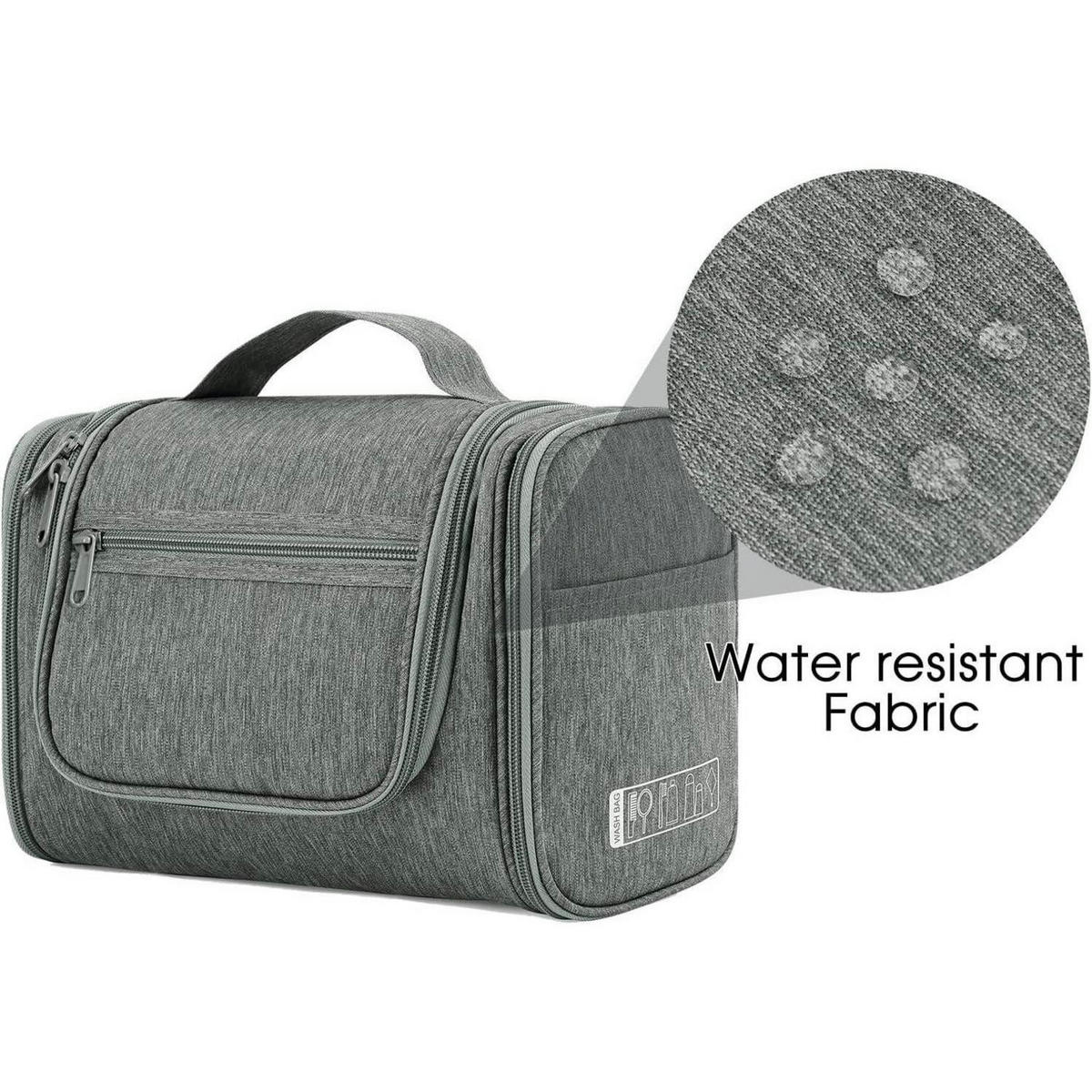 KULTURTASCHE zum Aufhängen Grau 27 x 15,5 x 59 cm - Grau, Textil (5/2/5cm)