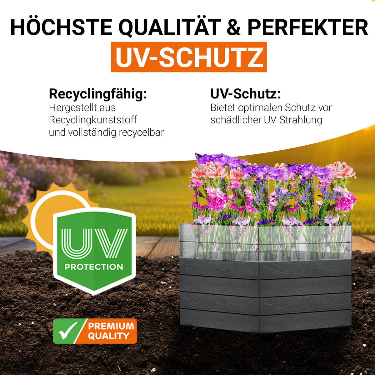 HOCHBEET Turbo XL 75, , inkl. Wassersparsystem - Anthrazit, Kunststoff (145/75/145cm) - GARANTIA