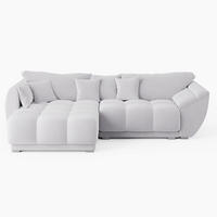 ECKSOFA LARGO Links Creme Velours Premium L-Form Couch mit Schlaffunktion & Bettkasten - Creme/Schwarz, Holz (180/285cm) - Barchello