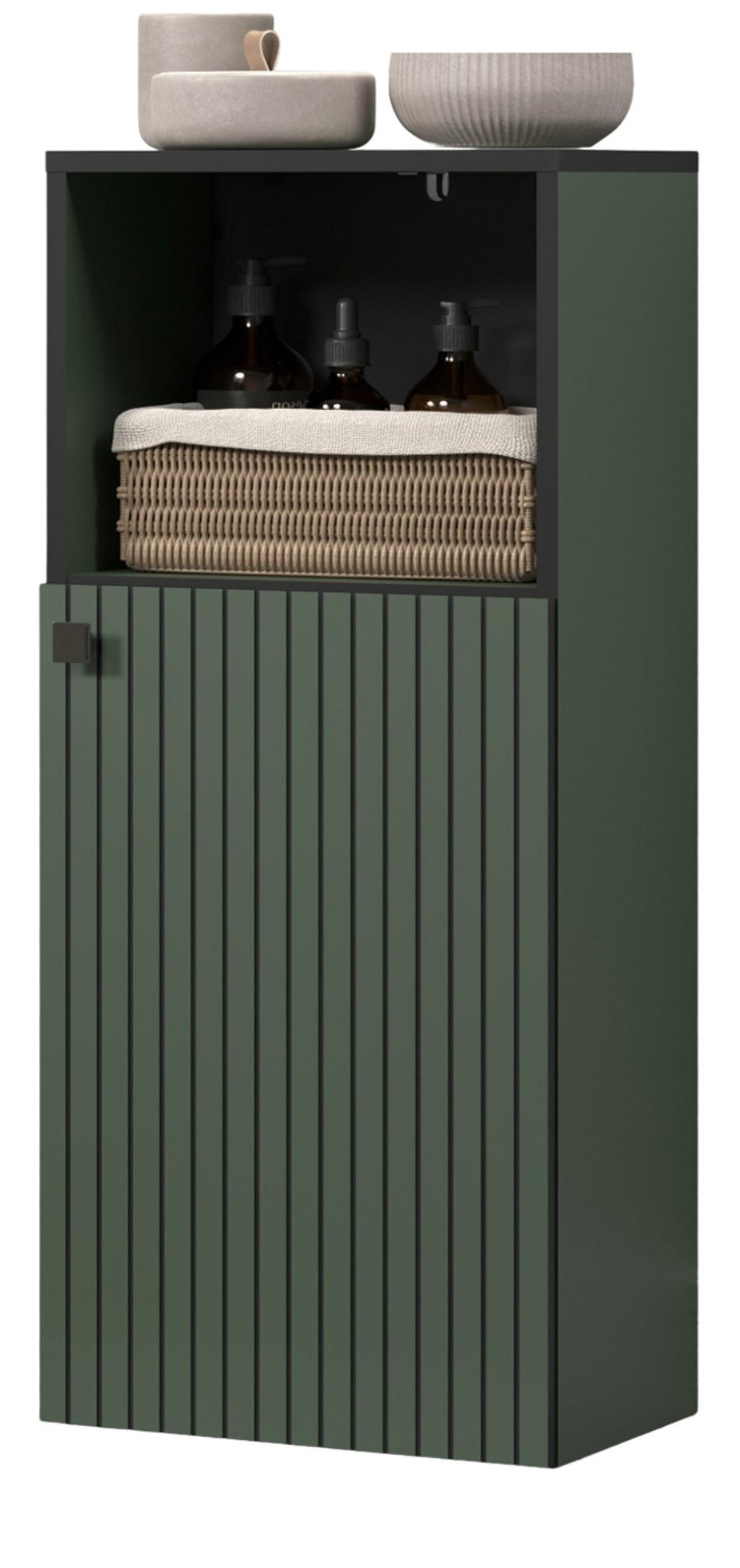Top.Furn Badkommode Grün, Schwarz 40x95x31 cm
