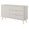 SIDEBOARD LEKNES KOM3 Reliefierte Fronten aus MDF-Platte Beige Beige - Beige, Glas/Holzwerkstoff (138/81/38cm) - Komodee