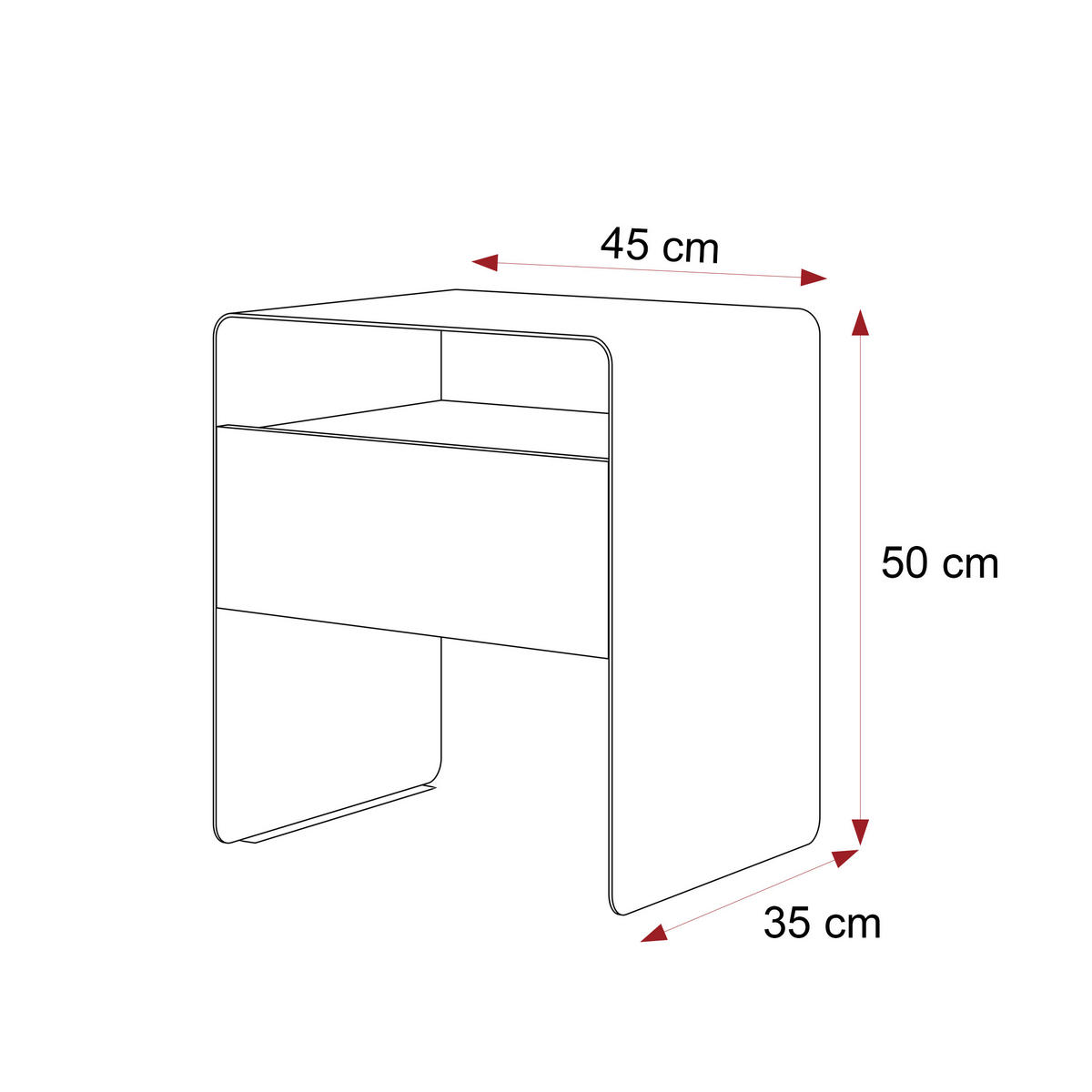 NACHTSCHRANK BOHO mit Schublade, 45/35/50 cm, Kaschmir - Kaschmir, Metall (45/50/35cm) - Idohome