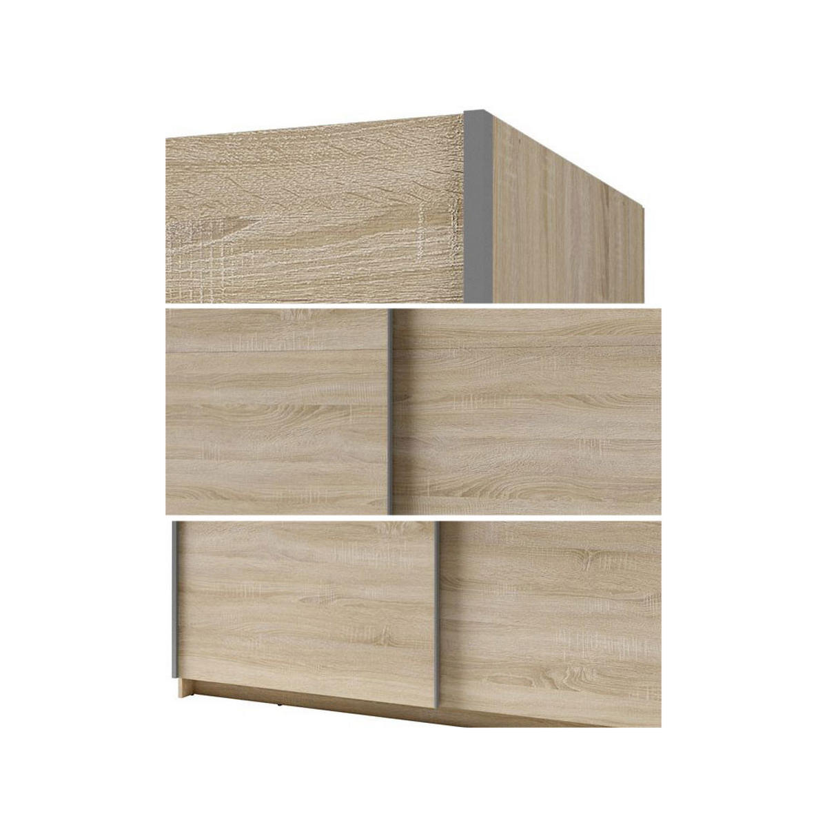 SCHWEBETÜRENSCHRANK Arsala sonoma eiche 200 cm / 62 cm / 207 cm - Braun/Sonoma Eiche, Holz/Holzwerkstoff (201/207/62cm) - Feldmann-Wohnen