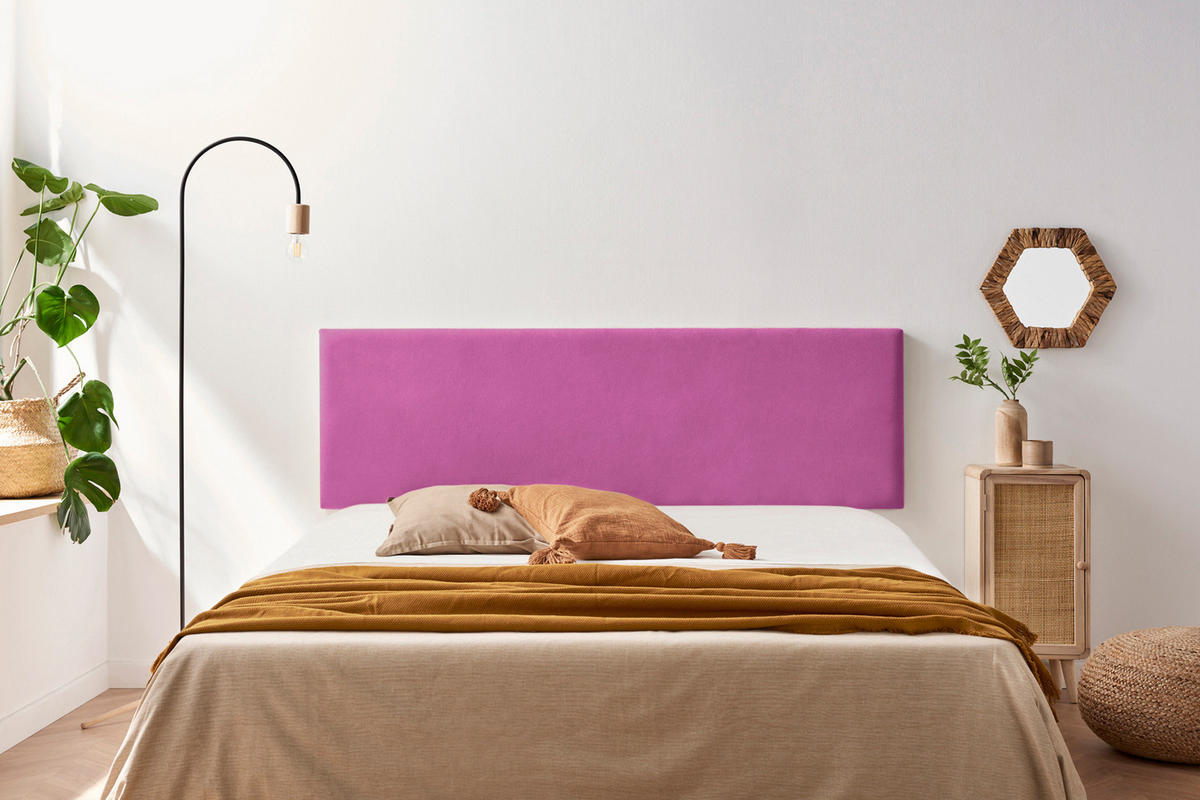 KOPFTEIL gepolstert NOVA Aqualine 100x50x5 cm - Fuchsie - Moonia - Rosa, Holz (100/5/50cm)