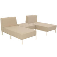GARTENSOFA mit 3 Sitzplätzen, Beige - Beige, Textil (128/78/144cm) - Oviala