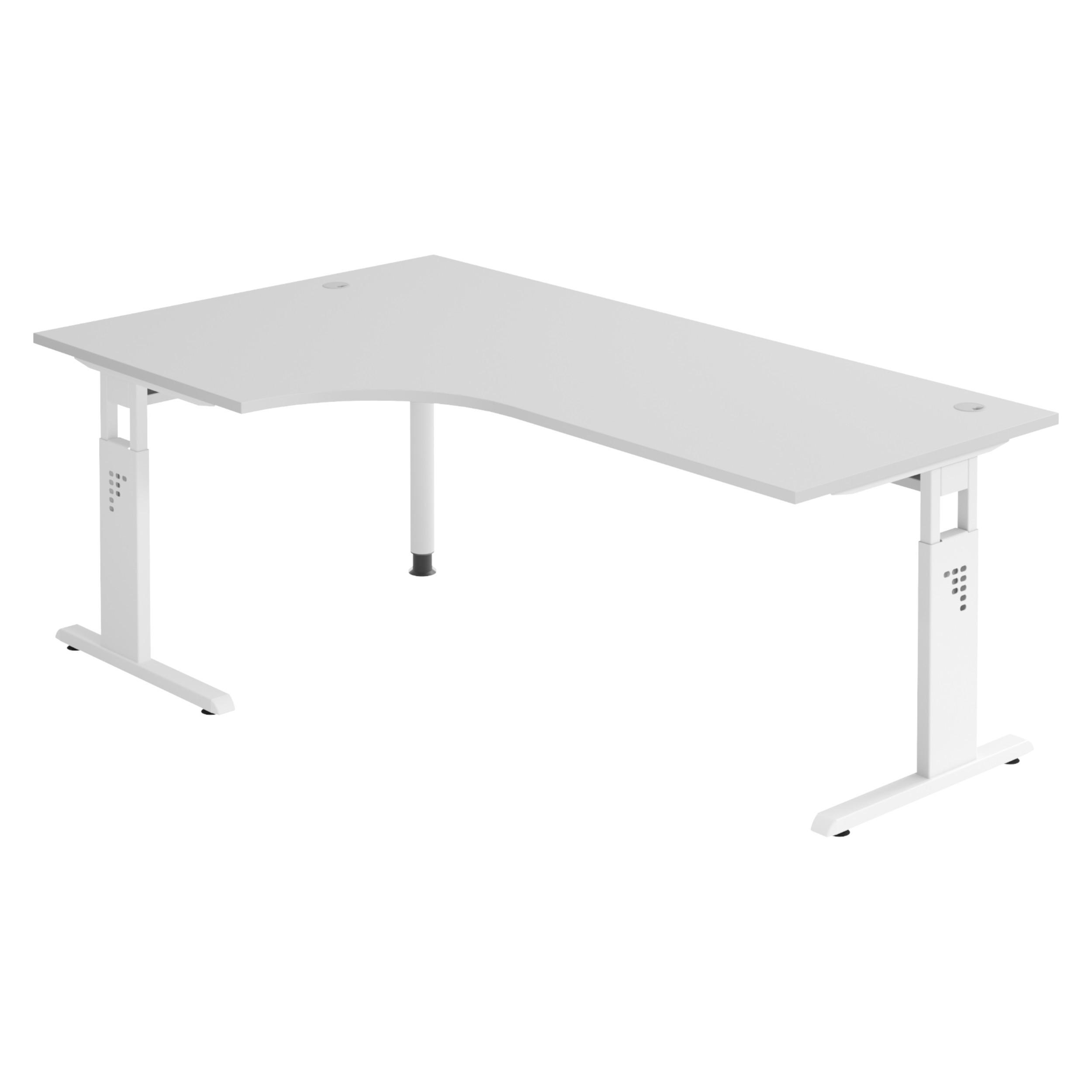 SCHREIBTISCH Serie-O 120/200/74 cm in Grau/Weiß - Weiß/Grau, Holzwerkstoff (120/200/74cm) - bümö