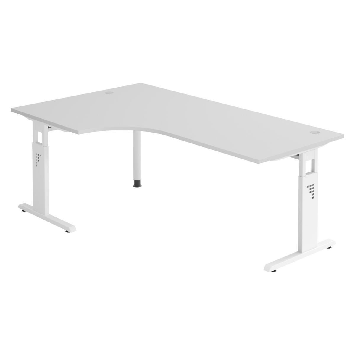 SCHREIBTISCH Serie-O 120/200/74 cm in Grau/Weiß - Weiß/Grau, Holzwerkstoff (120/200/74cm) - bümö