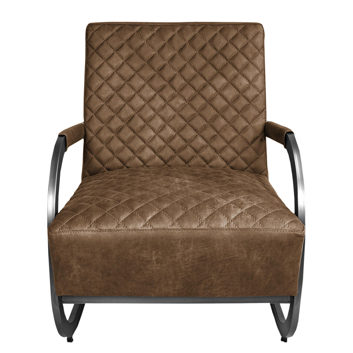 SESSEL - Antiklederlook - Braun, Textil (87/80/61cm) - home24