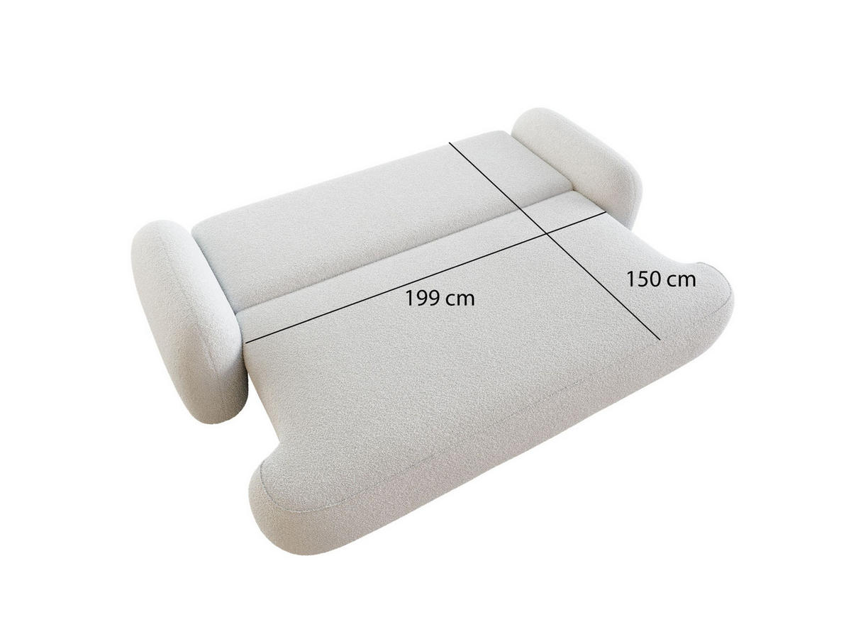 SOFA MOLLY mit Schlaffunktion TERRA FROTTE 14 mit Stauraum - Schwarz, Textil (121/94/255cm) - Bedante