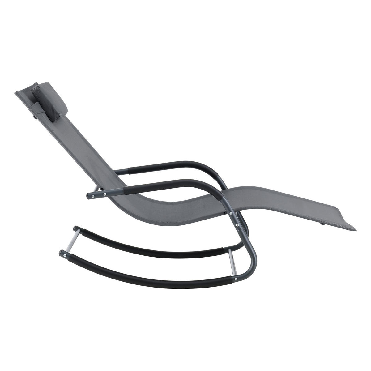 SCHAUKELLIEGE-SET 2 TLG. Caracena - Dunkelgrau, Metall (147/89/63cm) - [en.casa]