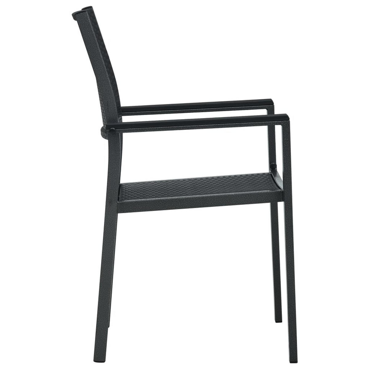 GARTENSTÜHLE 4 Stk. Schwarz Kunststoff Rattan-Optik - Schwarz, Kunststoff (58.5/88.5/53.5cm) - furnicato