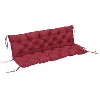 BANKAUFLAGE 3 Sitzer 150 x 98 x 8 cm - Rot, Kunststoff (150/8/98cm) - Outsunny