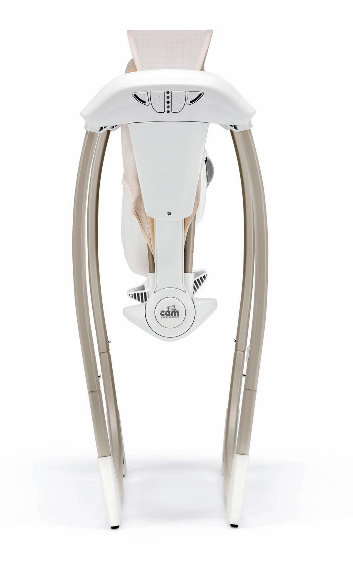 SCHAUKEL Wippe für Babys mit Spielzeugstange Midi | für 0-9 kg | Grau | 15 Melodien, 5 Naturgeräusche - Grau, Kunststoff (74/60/4cm) - Cam il Mondo del Bambino S.p.A.