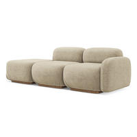 3-SITZER SOFA Links Bouclé Stoff Beige - Beige/Braun, Holz/Textil (258/73/95cm) - Makamii