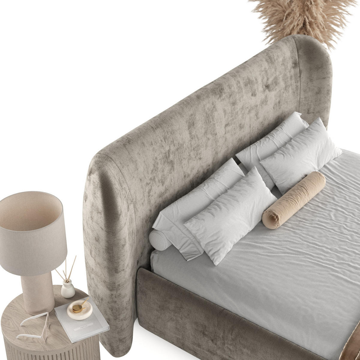 POLSTERBETT Bellano mit Stauraum 140/200 cm Beige im Lotta Stoff - Beige/Schwarz, Holz/Holzwerkstoff (140/200cm) - AltaBeds