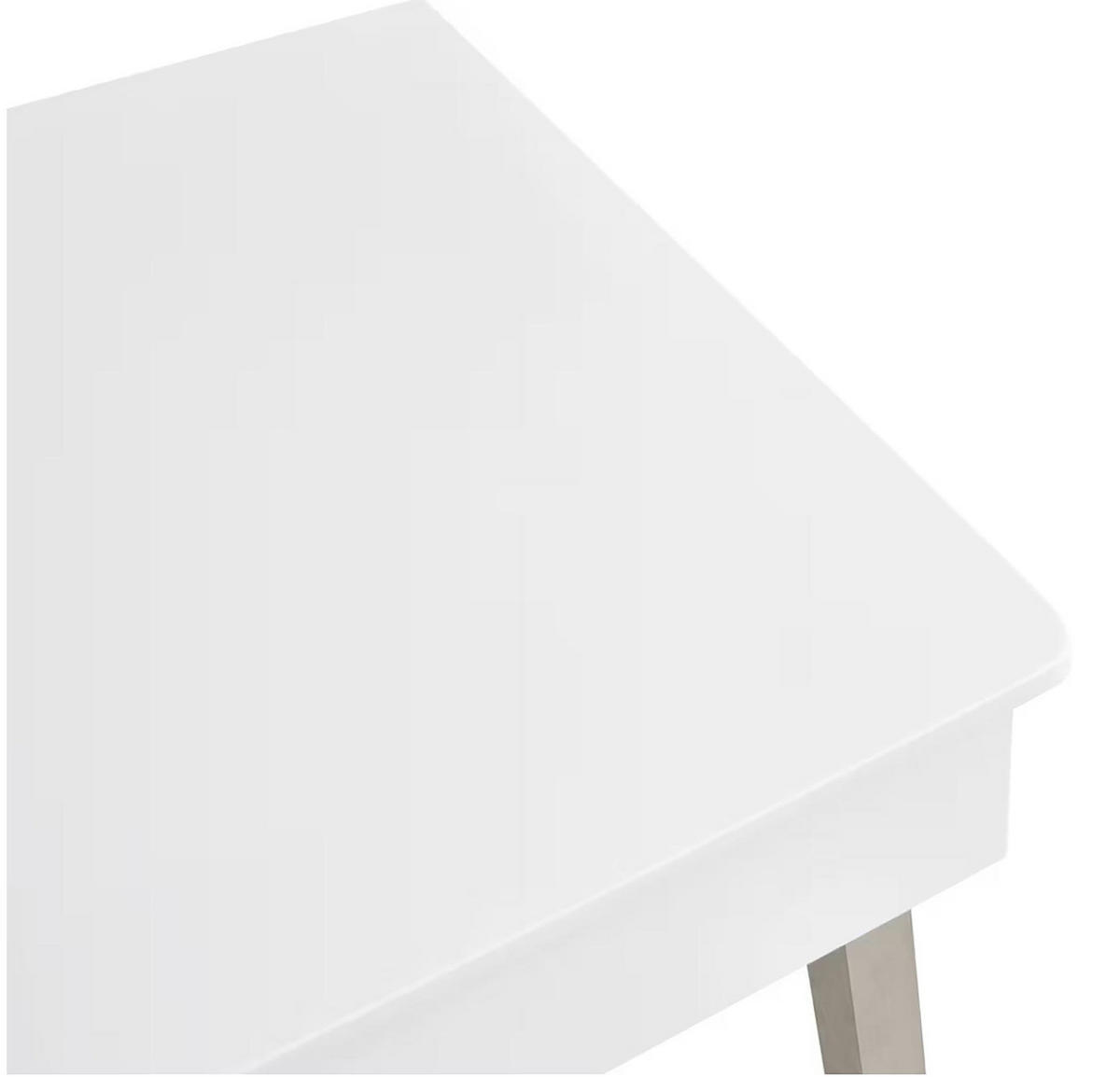 SCHREIBTISCH - Weiß - Weiß/Nickelfarben, Holzwerkstoff/Metall (60/120/76cm) - home24