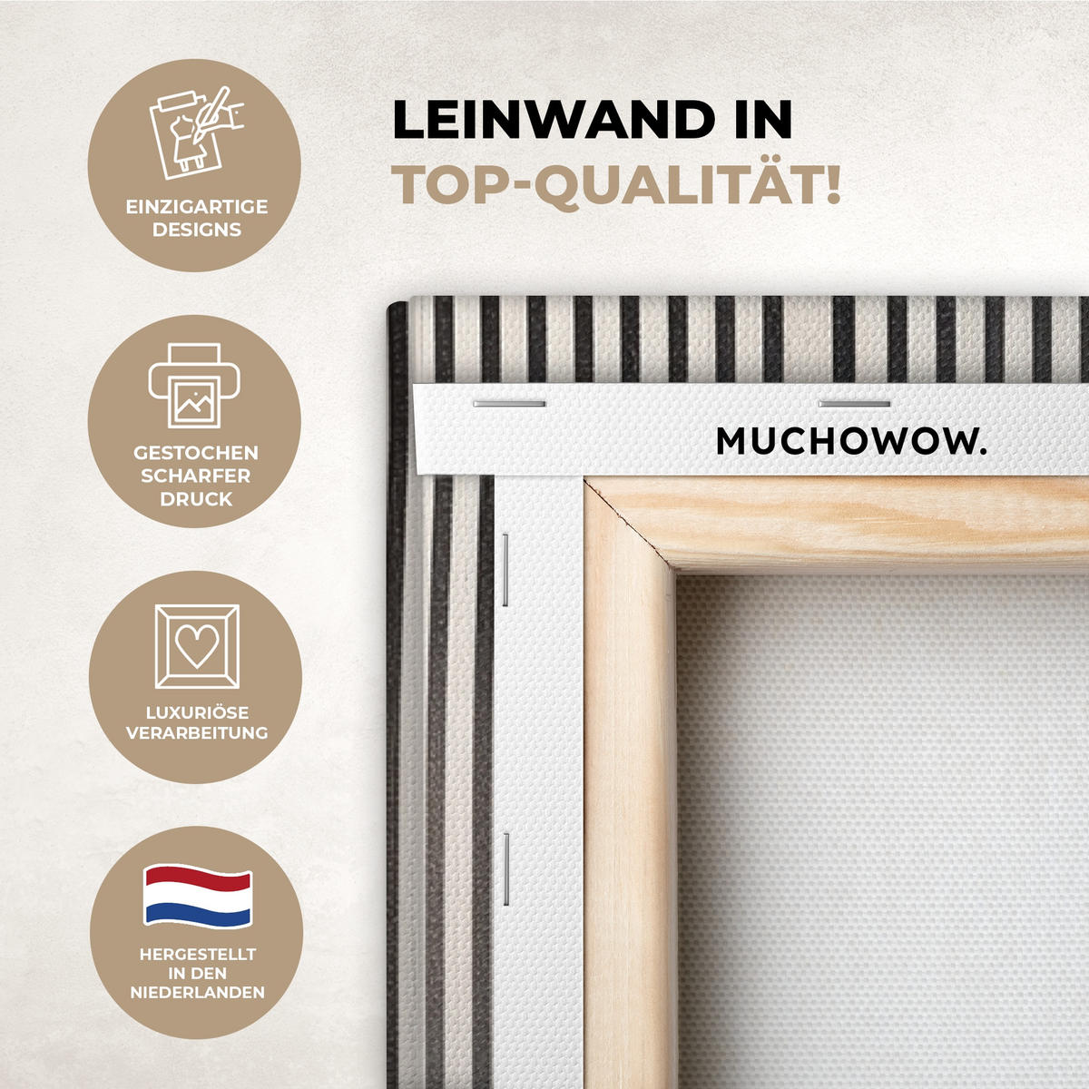 LEINWANDBILD Abstrakt - Japandi - Beige - Modern 80x120 cm - Schwarz, Textil (80/120cm) - MuchoWow