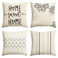 ZIERKISSENBEZUG 4er Set 45 x 45 cm Cream Weiß Geometrisch - Multicolor, Textil (45/45cm)