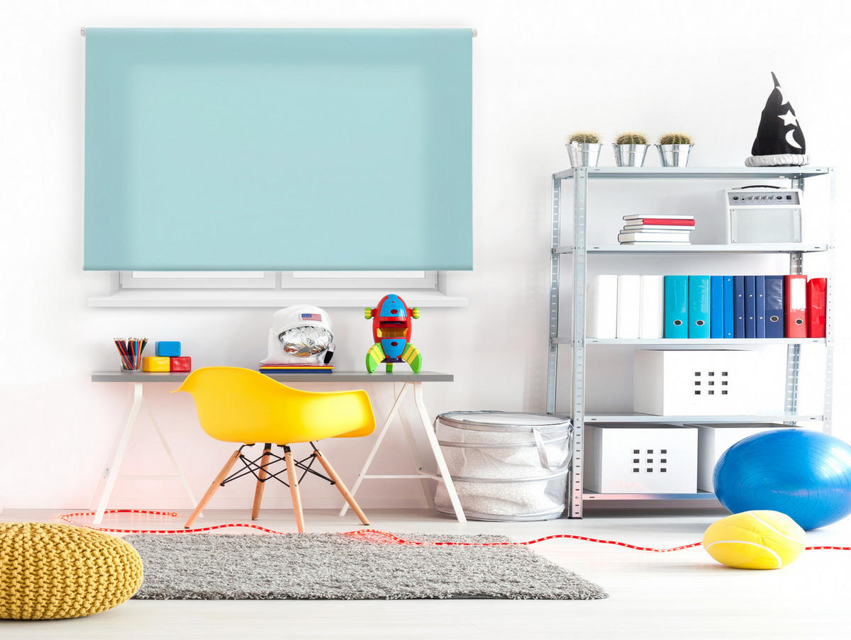 ROLLO Polyester Transluzent Hellblau 140x175 - Hellblau, Textil (140/175/1cm) - Purline