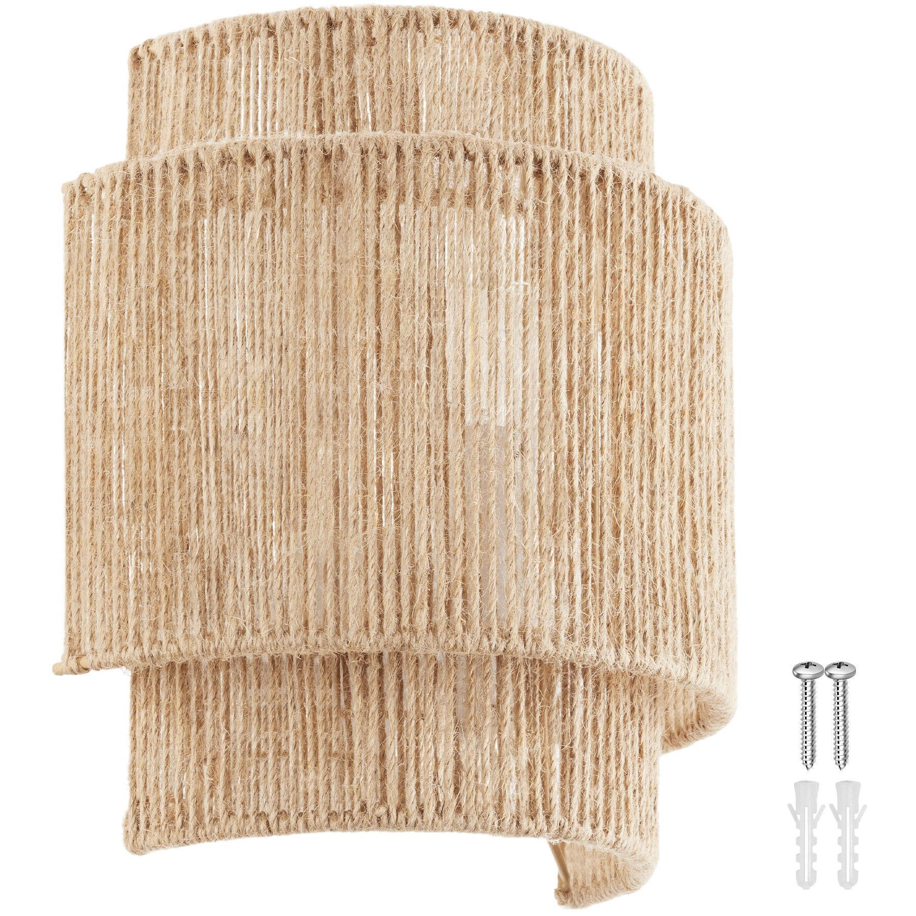 tectake Wandleuchte Natur 23x25.5x12 cm