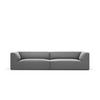 SOFA Ruby aus Samt grau 4 Sitzplätze - Grau, Textil (93/69/302cm) - Micadoni