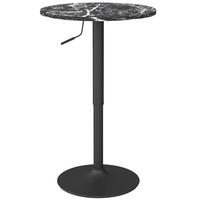 BISTROTISCH 60 cm Höhenverstellbar Schwarz aus Melamin und Stahl - Schwarz, Holzwerkstoff (60/60/93.5cm) - OKWISH