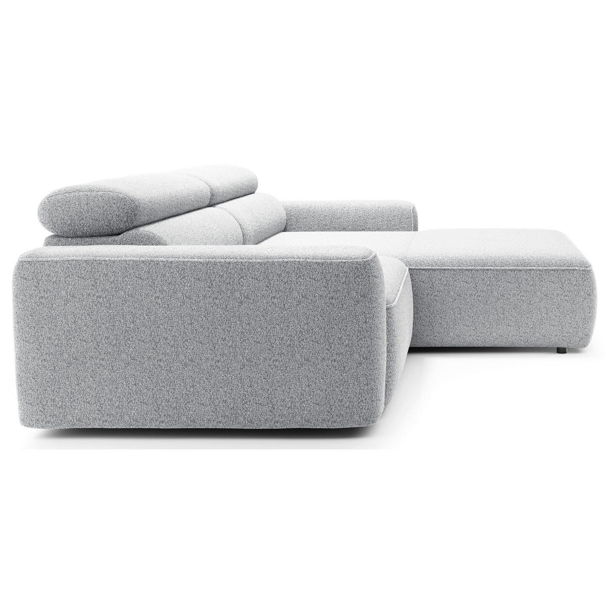ECKSOFA Fando mit Schlaffunktion, L-Form, 4-Sitzer 252 cm, rechts Flechtstoff Hellgrau - Hellgrau/Schwarz, Holz/Kunststoff (182/252cm) - Selsey