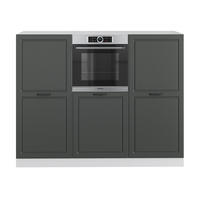 KÜCHENBLOCK R-Line Anthrazit Landhaus/Weiß 180 cm ohne AP - Anthrazit/Weiß, Holzwerkstoff (180/81.6/46cm) - Vicco