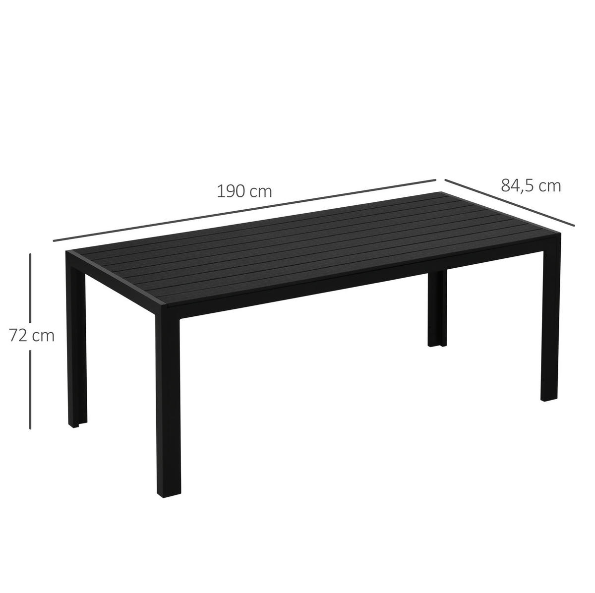 LOUNGETISCH 190/84.5/72 cm Schwarz aus Aluminium wetterfest - Schwarz, Metall (190/84.5/72cm) - OKMYHOME