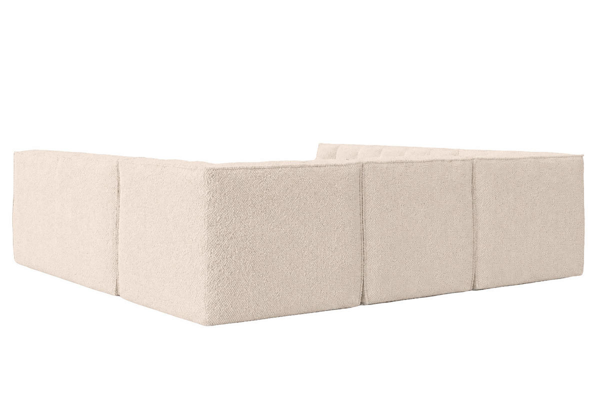 ROHOVÁ SEDAČKA modulární Corner ve tvaru U, plyšová tkanina Pop, Krémová, LAZY U CORNER - krémová, dřevo (266/76/253cm) - Kaiser Möbel