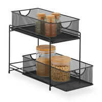 KÜCHENORGANIZER - Schwarz, Kunststoff/Metall (19/32/35.5cm) - Relaxdays