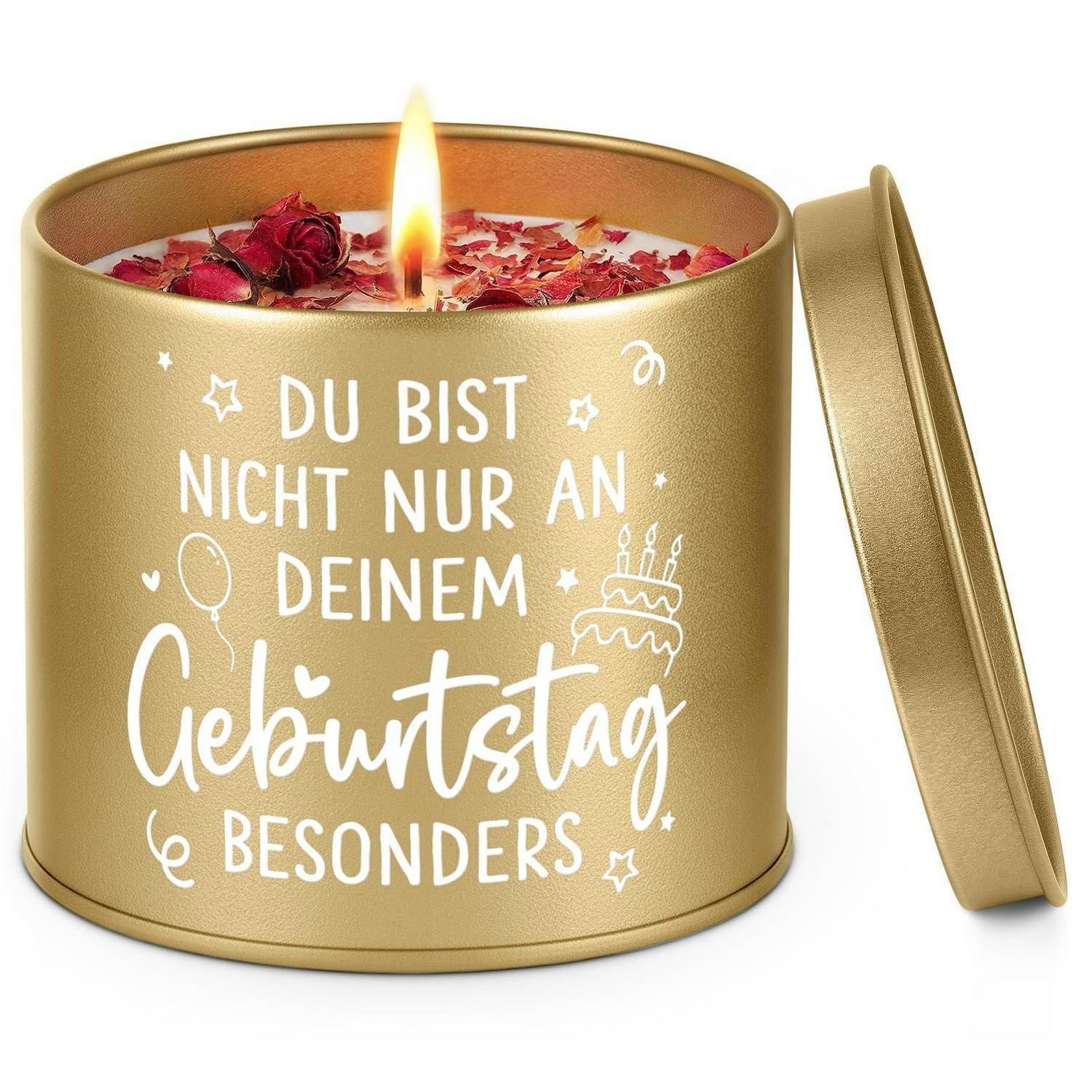 DUFTKERZE Lavendel Sojawachs 266 ml - Goldfarben, Paraffin (7.5cm)