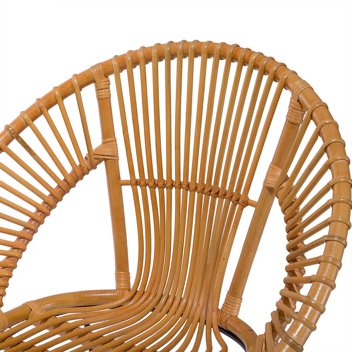 RATTANSTUHL Rattan Beige Sarita - Beige, Naturmaterialien/Metall (70/80/48cm) - Beliani