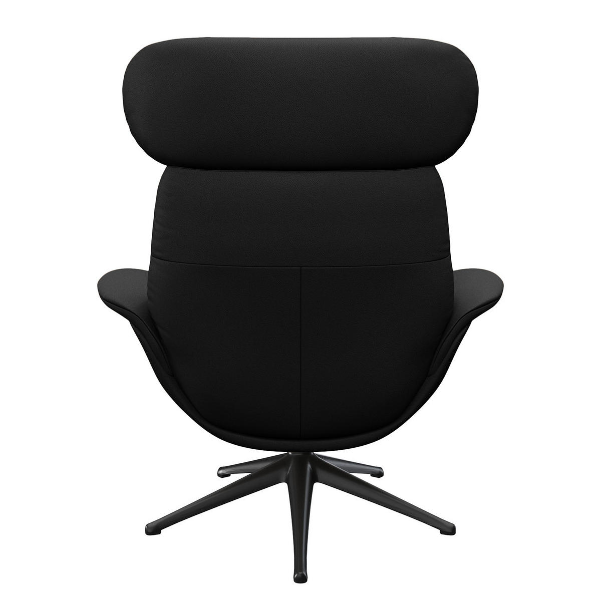 RELAXSESSEL - Schwarz, Leder/Metall (90/107/90cm) - home24