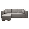 ECKSOFA L Form Vinoria Hellgrau 255/180/82 cm Links mit Schlaffunktion - Chromfarben/Hellgrau, Textil/Metall (180/255cm) - AX Living