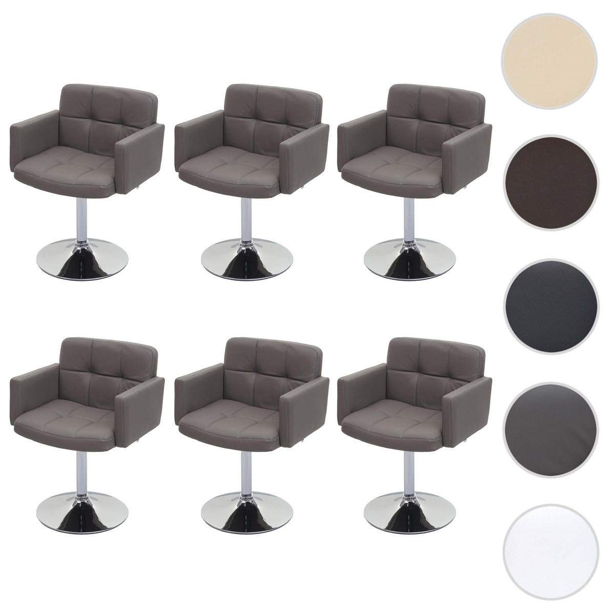 ESSZIMMERSTUHL Hellgrau 6er-Set - Hellgrau, Textil (60/80/55cm) - MCW