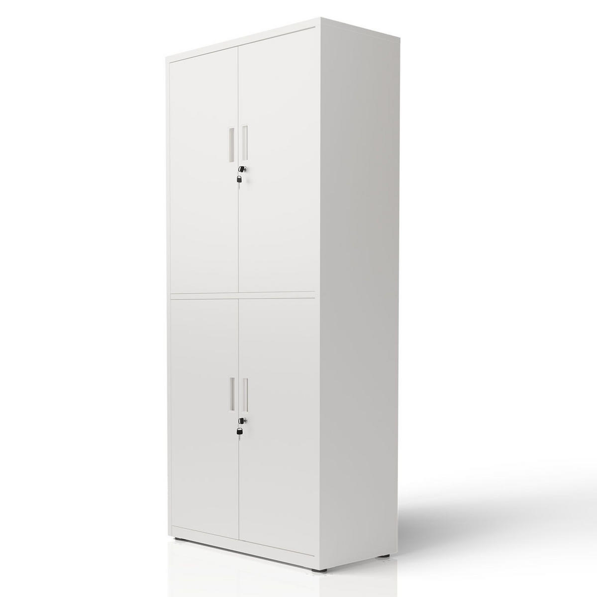 METALLSCHRANK 180/80/40 cm weiß abschließbar - Weiß, Metall (80/180/40cm) - Juskys