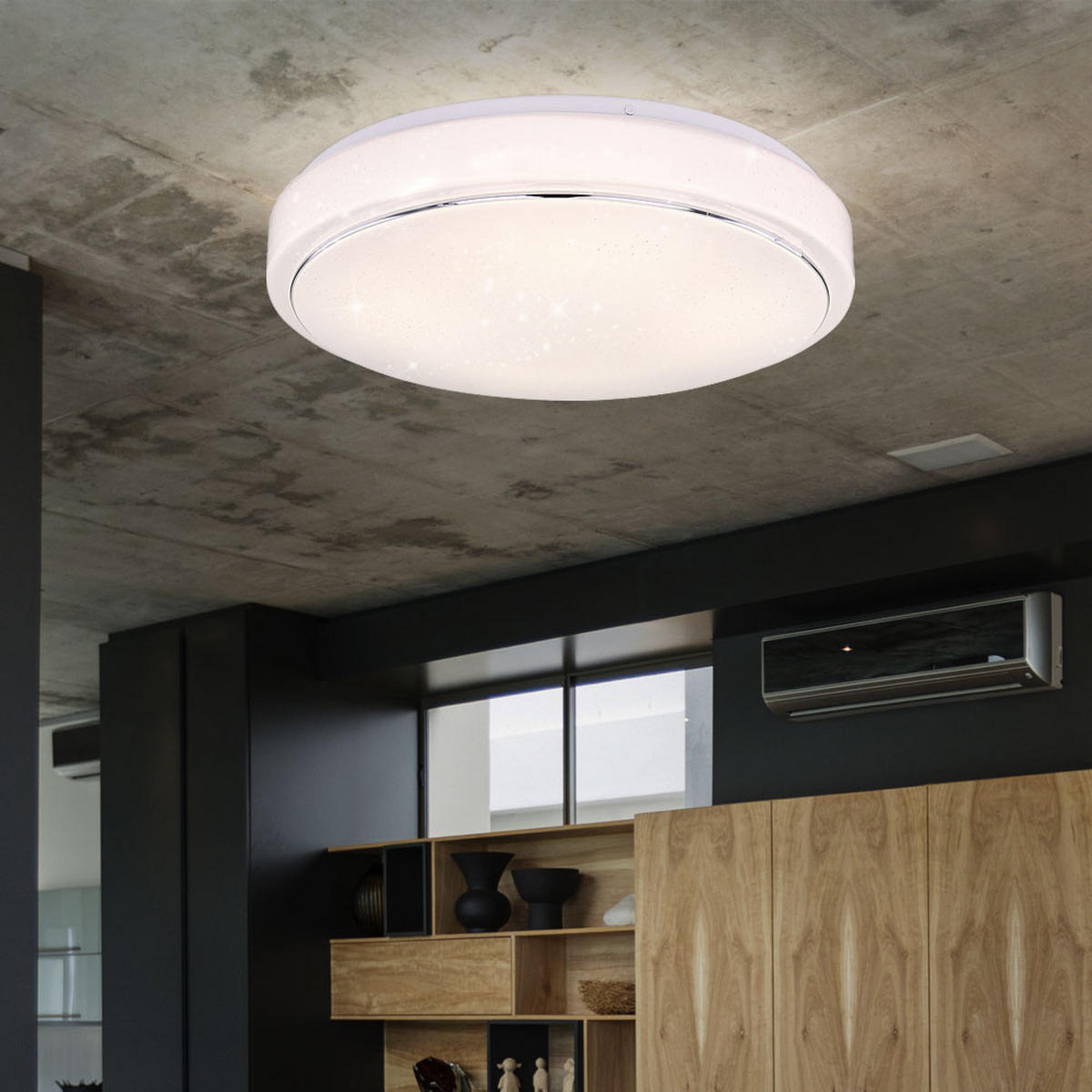 LED DECKENLEUCHTE Metall Weiß Opal - Weiß, Metall (37.5/37.5/8.5cm) - Globo Lighting