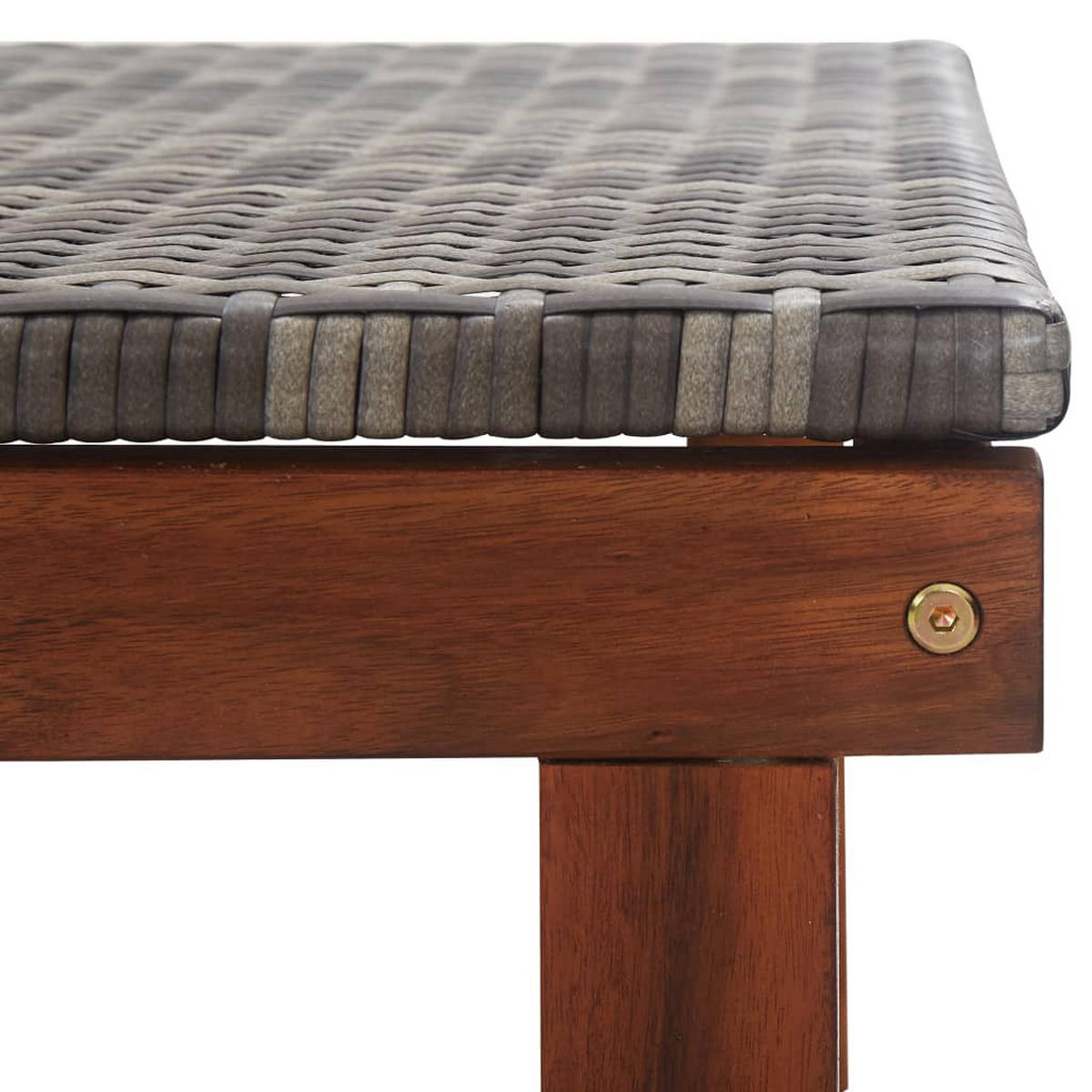 SONNENLIEGE Poly Rattan Und Massivholz Akazie Grau - Grau, Kunststoff (55/56/200cm) - vidaXL