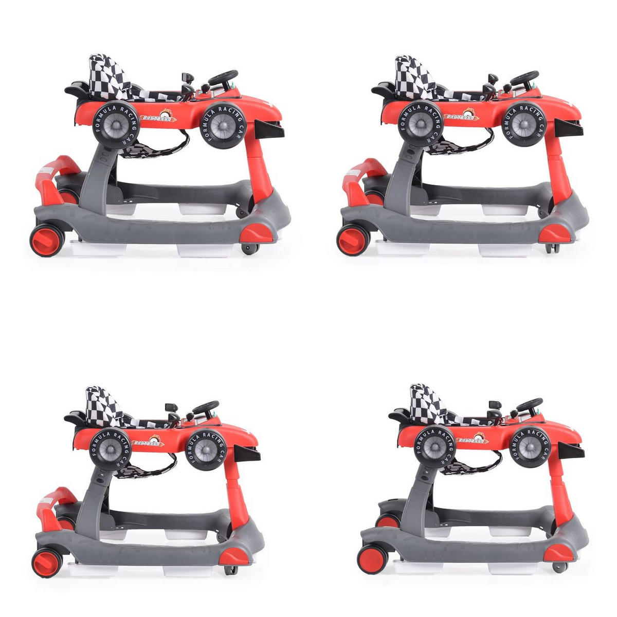 LAUFHILFE Daytonna 2 in 1 rot Lauflernwagen, höhenverstellbar, Musik - Rot, Kunststoff (64/65/70cm) - Cangaroo